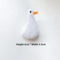Detail view of mini plush white goose accessory with dimensions 6cm height and 3.5cm width - White Duck (Back Opening)