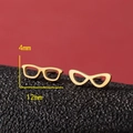 Orecchini a perno minimalisti a forma di occhiali da sole dorati, 12 mm x 4 mm - Oro