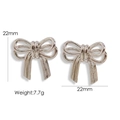 Zilveren strik koperen oorknopjes, 22mm x 22mm afmeting en 7,7g gewicht specificatie - Zilver