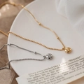 Minimalist 18k gold and silver titanium steel lucky necklaces with circular lucky pendants - Necklace-Gold (H353)