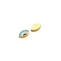 Golden stainless steel evil eye bead with blue enamel for DIY jewelry making - 7*14mm Gold Oval Eye - Blue