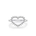Anello in argento sterling S925 a forma di cuore con zirconi brillanti e micro-pavé - US 5 / Argento