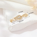Detailed view of golden magnetic pearl necklace clasp with measurements 43.1mm x 10.75mm - 14K Gold WX22258 Magnetic