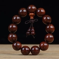 Macro detail of high-density blood sandalwood prayer beads with golden star textures - Gourd Style (20200527) / 13 Pieces/Pack / High Density Gold Star 18mm*13 Beads