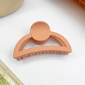 Pince à cheveux demi-lune orange mat pour une coiffure élégante de style coréen - Orange