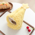 Yellow fleece pet hat with star decoration for Christmas and festive holiday styling - Yellow Sherpa Warm Hat
