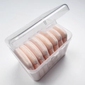 Pink teardrop makeup puffs in a clear plastic storage case with hinged lid - Nude / 8PCS Boxed