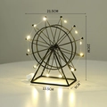 Black vintage Ferris wheel model with warm LED lights and dimensional measurements - Small with Lights / Black