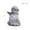 White resin angel statue reading a book on a cloud, decorative 7cm height sculpture - Reading Thinking Little Angel