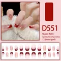 Faux ongles french bordeaux avec perles, cristaux et dégradé scintillant élégant - Style Français Rouge Foncé Perle Strass Ligne Ondulée (D551) / 24 Pièces/Ensemble