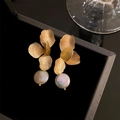 1# 925 Sterling Silver Earring Post - Golden Flower