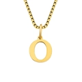 Minimalist golden letter O pendant necklace with polished box chain for women - Letter O-Gold