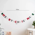Banderole de Noël en feutre rouge, gris et blanc avec des flocons de neige festifs - Bannière Lettres en Feutre de Laine