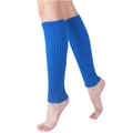 Neon himmelblaue Strickstulpen mit vertikaler Rippenstruktur für Wintermode - Einheitsgröße / Königsblau