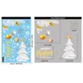 Christmas static window stickers with white tree and gold hanging balls, 20x30cm sheet - BQ435 Hanging Ball