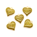 DIY gouden hart hangers met glitterhars en metalen frame voor sieraden maken - Geel