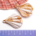 3cm white and brown marble pattern resin shell charms for DIY jewelry making - Cream Acrylic Shell 30x38mm (17280)