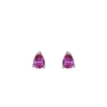 S925 Sterling silver stud earrings with pear-cut pink gemstone in a prong setting - July-ED3486 / 925 Silver