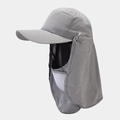 Chapeau de soleil extérieur 360 avec masque respirant et protège-nuque en couleur gris - Réglable / Gris