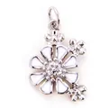 Ciondolo a margherita con smalto bianco e finitura argento per creazione gioielli fai da te - Stile A / Oro Bianco