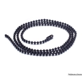 760mm matte black stainless steel bead chain necklace with 3mm round balls - 760mmx3mm / Black