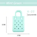 Mint green EVA mini beach tote bag with cute hole design size 21x17x8cm model A-05 - Light Green