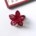 Minimalist deep red flower shark hair claw clip in glossy resin for elegant updos - 10# Flower Style 7.5cm