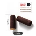 Brown knitted chair leg floor protectors with non-slip silicone and felt base - Fits Perimeter 6-17cm / Dark Brown (With Silicone Strips)