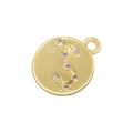 Gold plated Scorpio constellation pendant with sparkling cubic zirconia on white background - Gold Scorpio