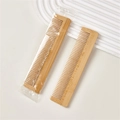 Eco-friendly rectangular bamboo hair comb set with individual plastic wrap packaging - Bamboo Comb in Clear Plastic Bag