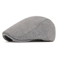 Casquette plate classique grise en tweed de qualité pour hommes et femmes - Réglable / Gris