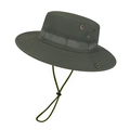 Dark olive green tactical boonie hat with ripstop fabric and adjustable wind cord - Solid Army Green