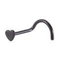 Piercing al naso a cuore nero in acciaio inossidabile a forma di L lucido - Forma a S / Nero