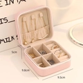 Pink portable jewelry organizer featuring necklace hooks and multiple storage compartments - Small - Zipper Style / Pink