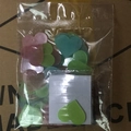 Pack of multi-color plastic luminous heart wall stickers in pink, green, and blue - Heart Shape/50 Pieces Pack / 3cm/Glow / Colorful