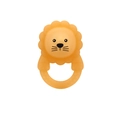 Lion-shaped turmeric silicone baby teether with textured ring for easy grip - Little Lion Rattle Teether / Nano Color