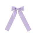 Lavender satin ribbon bow hair clip with elegant long streamers for girls - Lavender