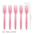 Pink Spiderman themed party plastic forks, 10-piece set for birthday table decorations - Pink Forks 10PCS