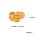 Unregelmäßiger goldener Edelstahlring mit Hammerschlag-Finish für Damen, verstellbar - JR065-Lava Gehämmert