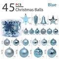 45-piece blue Christmas ornament set featuring various baubles and a tree topper star - 45 Pieces Of Christmas Balls (blue)