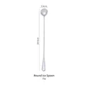 28.6cm long handle stainless steel round stirring spoon with polished mirror finish - 430 Stainless Steel Extended Round Ice Spoon (28.6cm)