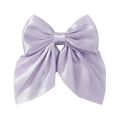Elegant purple satin bow hair clip for girls featuring a glossy silk-like finish on white background - Purple (25)