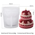 LZ-649 Rose cake silicone mold for DIY candles and handmade soap making with dimensions - Flower Cake A (LZ-649)