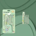 Green dinosaur retractable eraser set with mechanical pen holder and two refills - Triceratops