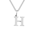 Polished stainless steel letter H pendant necklace with elegant silver-tone O-chain - Letter H / Steel Color