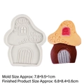Moule en silicone maison de champignon pour chocolat et décoration de gâteaux - Style 5 Maison de Champignon Unique / Gris