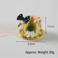 Colgante de pastel de frutas en miniatura con rodaja de naranja y cordón rosa decorativo - Colgante de Pastel de Simulación / Cereza Verde