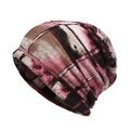 Pink and purple vintage print knit beanie with versatile abstract marble pattern texture - Pink Purple Abstract Art Style (43#)