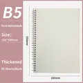 Thickened B5 spiral notebook with 80 sheets of cream grid paper and PP cover - B5 Spiral - Grid Pages (80 Sheets)
