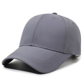Classic neutral grey six-panel baseball cap with curved brim and matte finish - Dark Gray